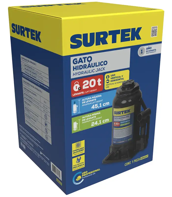 Gato hidráulico 20 Toneladas botella SURTEK