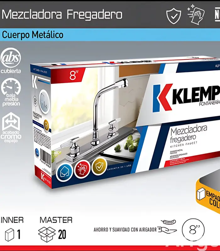 MEZCLADORA 4002 FREGADERO 8" KLEMP